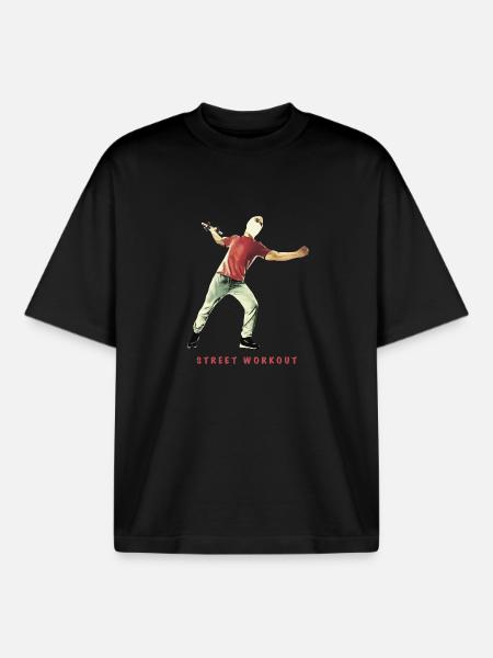 Street workout without weight - Boxy Heavyweight Unisex Organic T-Shirt by Stanley/Stella - black