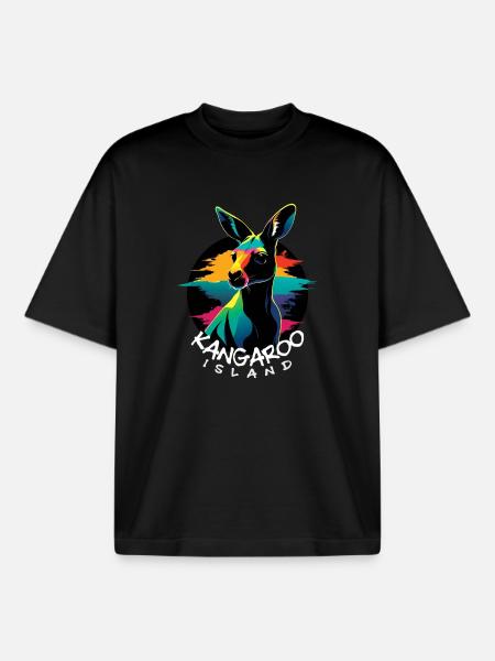 Kangaroo Island - Boxy Heavyweight Unisex Organic T-Shirt by Stanley/Stella - black