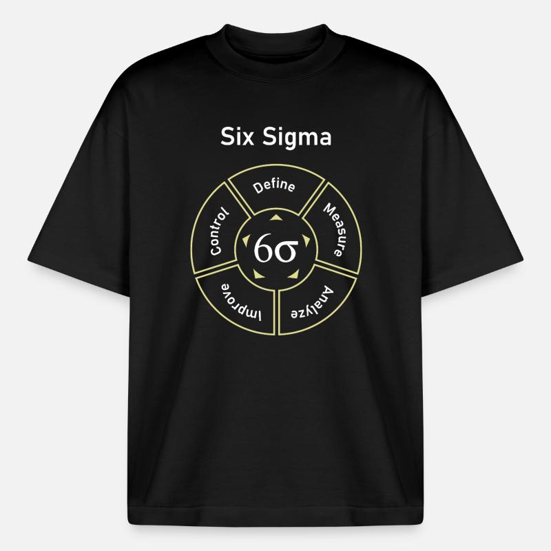Six Sigma Process Define Measure - Boxy Heavyweight Unisex Organic T-Shirt by Stanley/Stella - black