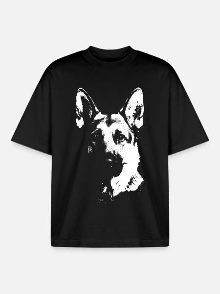 T-shirt Berger Allemand – chien loyal protecteur - T-shirt unisexe boxy épais biologique Stanley/Stella - noir