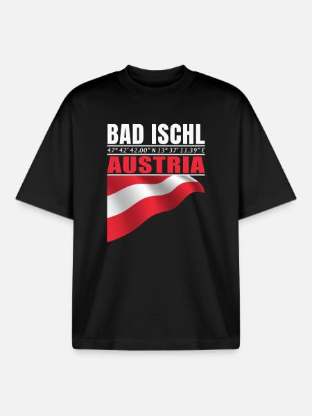 Bad Ischl - T-shirt unisexe boxy épais biologique Stanley/Stella - noir