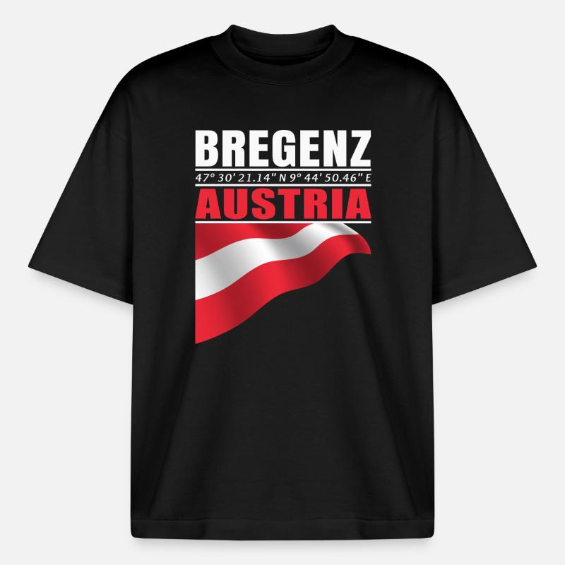 Bregenz - Boxy Heavyweight Unisex Organic T-Shirt von Stanley/Stella - Schwarz