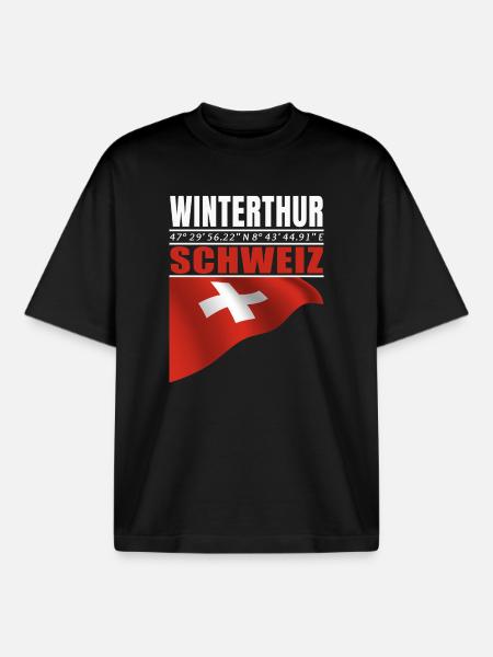 Winterthur - T-shirt unisexe boxy épais biologique Stanley/Stella - noir