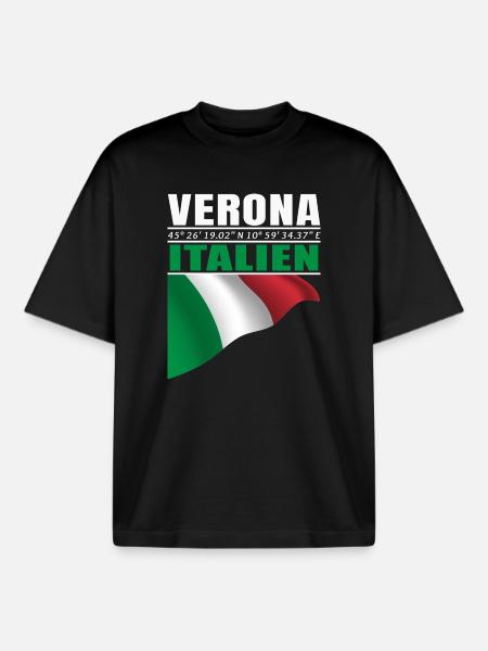 Verona - Boxy Heavyweight Unisex Organic T-Shirt von Stanley/Stella - Schwarz