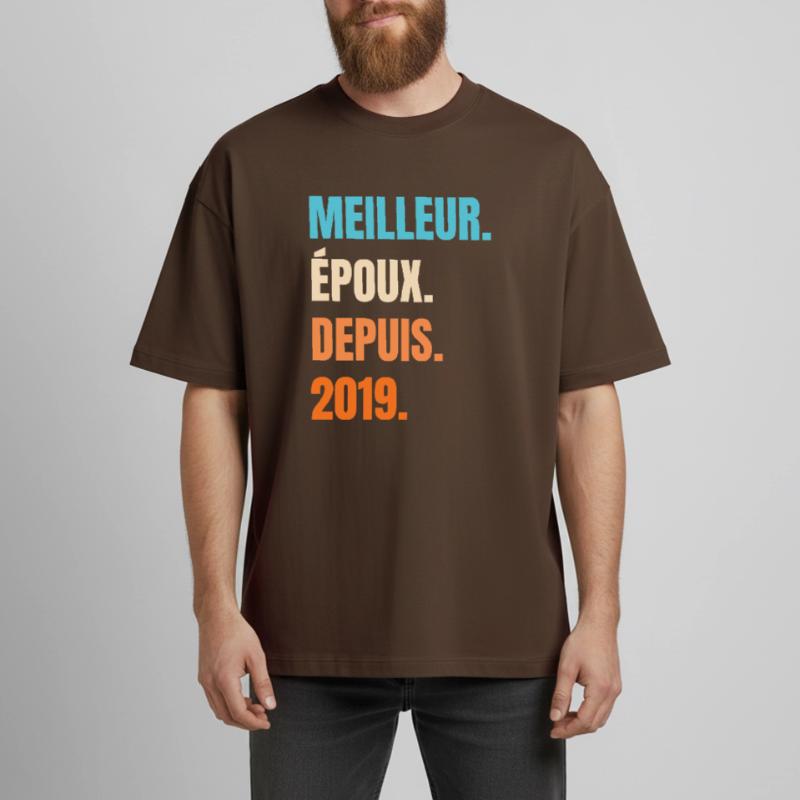 Bester Ehemann seit 2019 Geschenk-Ehemann Heavyweight Unisex Boxy T-Shirt von stanley/stella	