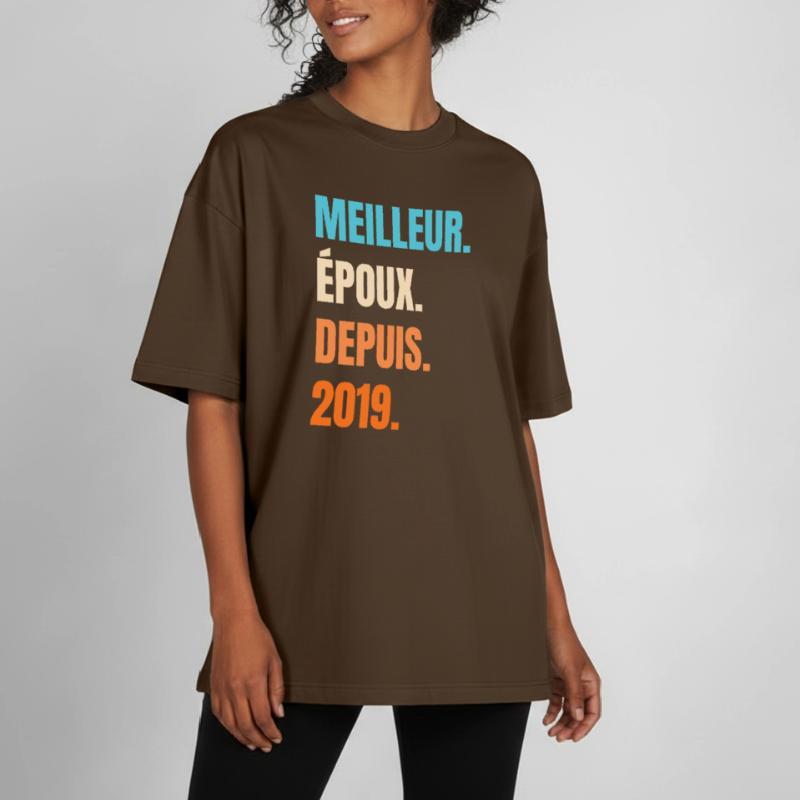 Bester Ehemann seit 2019 Geschenk-Ehemann Heavyweight Unisex Boxy T-Shirt von stanley/stella	