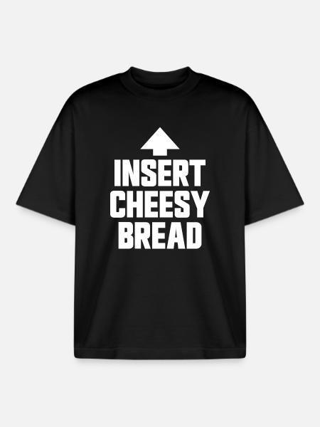 Cheese bread (favorite food) - Boxy Heavyweight Unisex Organic T-Shirt by Stanley/Stella - black