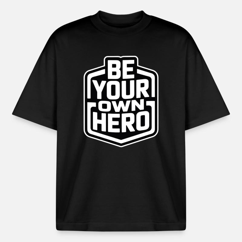 Sei dein eigener Held - Boxy Heavyweight Unisex Organic T-Shirt von Stanley/Stella - Schwarz