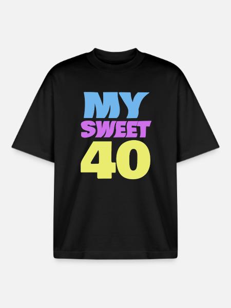 40er Farbexplosion Logo - Boxy Heavyweight Unisex Organic T-Shirt von Stanley/Stella - Schwarz