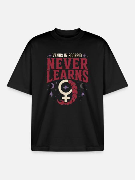Venus sign Venus astrology - Boxy Heavyweight Unisex Organic T-Shirt by Stanley/Stella - black