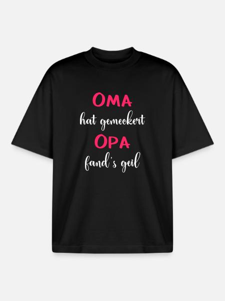 Oma & Opa pink - Boxy Heavyweight Unisex Organic T-Shirt von Stanley/Stella - Schwarz