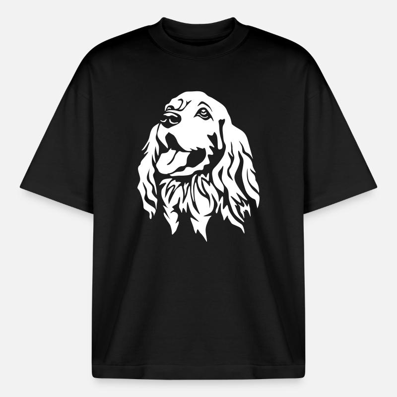 Cocker Spaniel "Black Edition" - Boxy Heavyweight Unisex Organic T-Shirt von Stanley/Stella - Schwarz