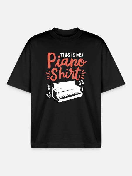 Klavierspieler Pianist - Boxy Heavyweight Unisex Organic T-Shirt von Stanley/Stella - Schwarz