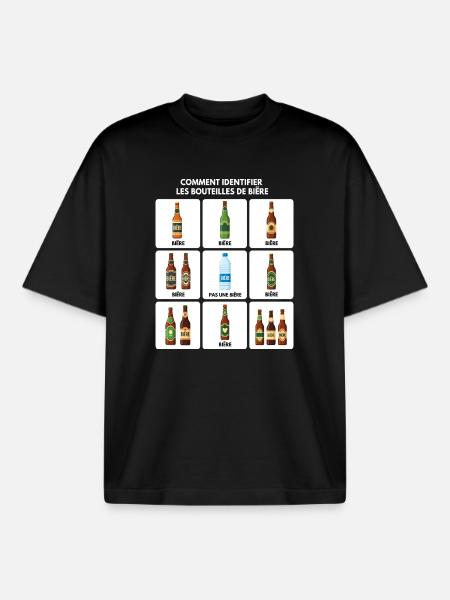 Beer Identification Guide - Boxy Heavyweight Unisex Organic T-Shirt by Stanley/Stella - black