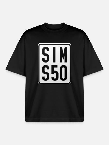 Simson S50 Moped Kennzeichen - Boxy Heavyweight Unisex Organic T-Shirt von Stanley/Stella - Schwarz