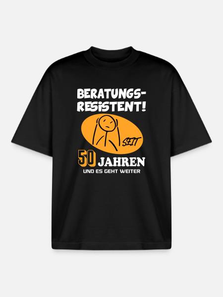 Comic Geburtstag 50 Jahre Happy Birthday - Boxy Heavyweight Unisex Organic T-Shirt von Stanley/Stella - Schwarz