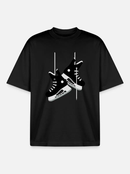 Hockey Skates - Boxy Heavyweight Unisex Organic T-Shirt by Stanley/Stella - black