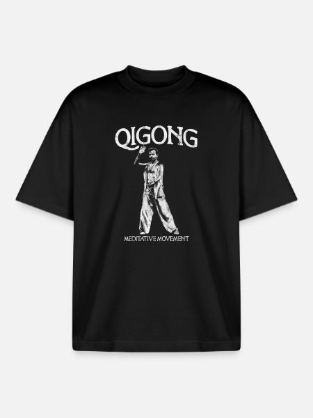 Qigong Meditative Movement - Boxy Heavyweight Unisex Organic T-Shirt by Stanley/Stella - black