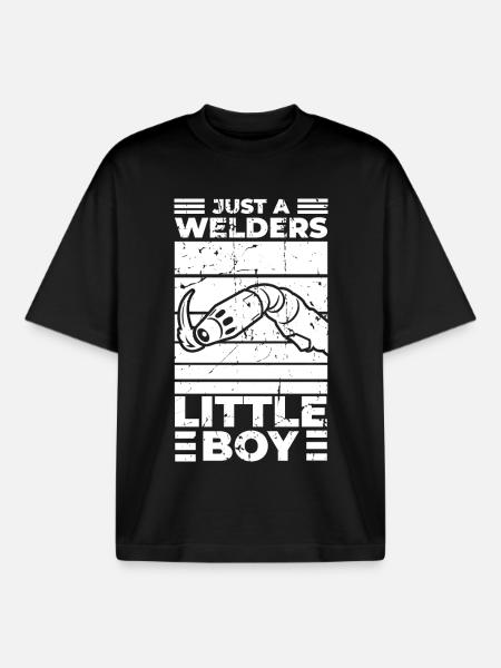 Funny welder boy - Boxy Heavyweight Unisex Organic T-Shirt by Stanley/Stella - black