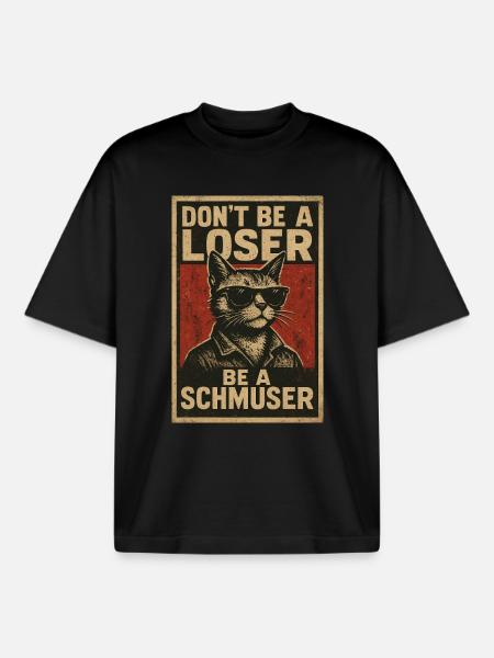 Vær ikke en taber, vær en schmuser - Stanley/Stella unisex boxy heavyweight T-shirt økologisk - sort