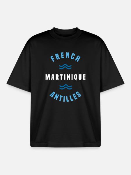 Caribbean Islands French Antilles Tropical - Boxy Heavyweight Unisex Organic T-Shirt by Stanley/Stella - black