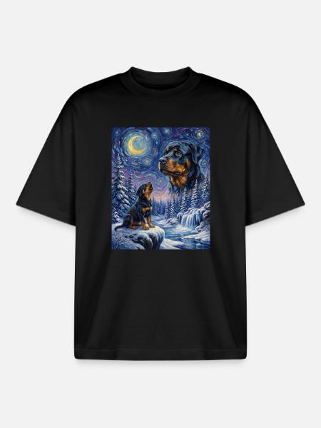 Hurler vers la Lune Affenpinscher - T-shirt unisexe boxy épais biologique Stanley/Stella - noir