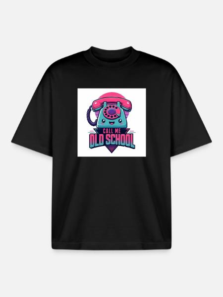 Call Me Old School - Boxy Heavyweight Unisex Organic T-Shirt by Stanley/Stella - black