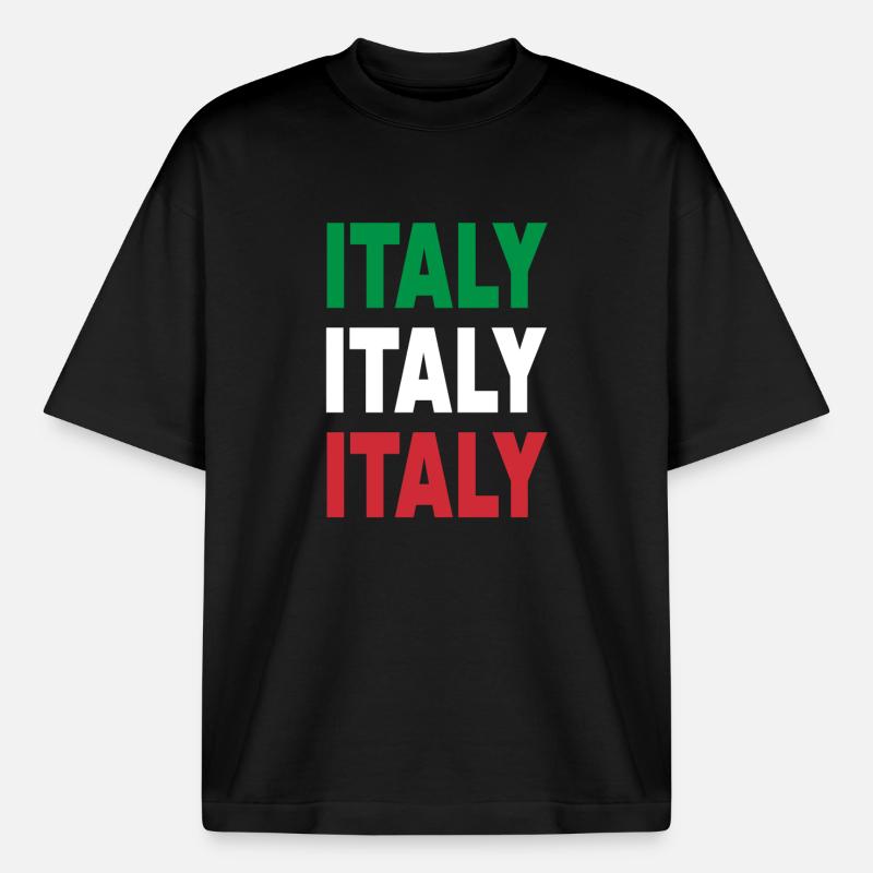 Italien / Geschenk / Geschenkidee - Boxy Heavyweight Unisex Organic T-Shirt von Stanley/Stella - Schwarz