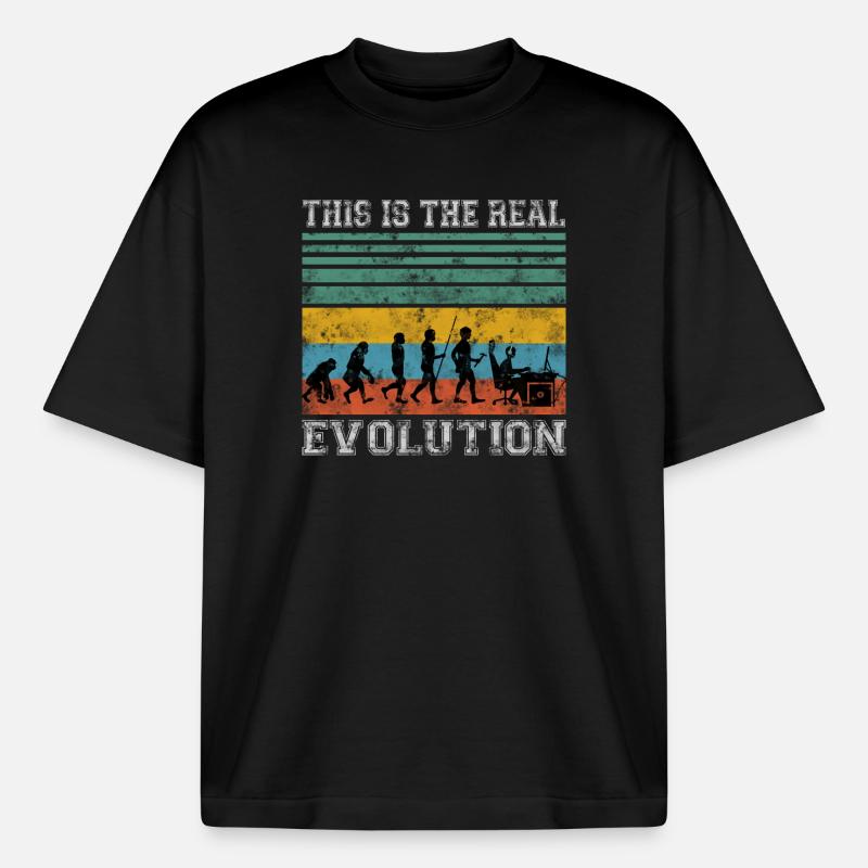 Zocker Gamer Evolution Shirt Geschenk - Boxy Heavyweight Unisex Organic T-Shirt von Stanley/Stella - Schwarz