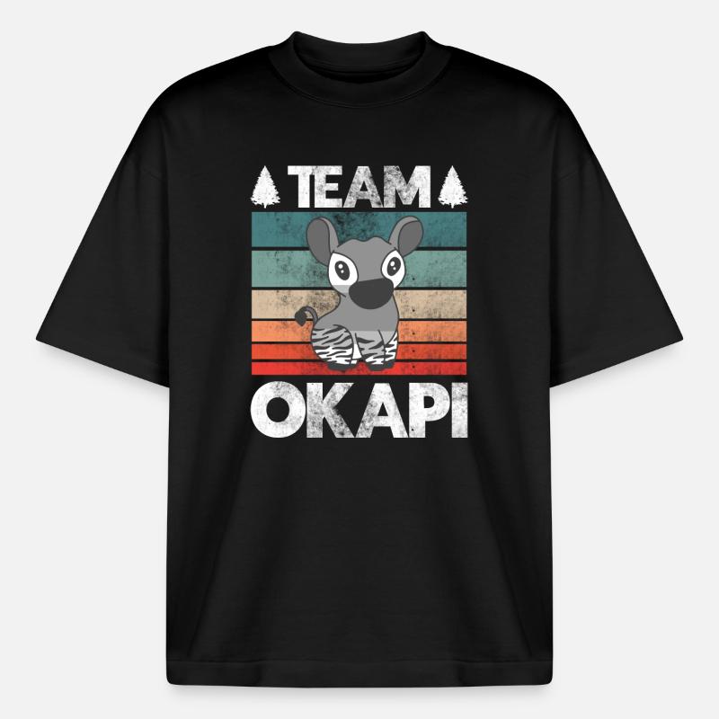 Okapi das Juwel des Dschungels - Boxy Heavyweight Unisex Organic T-Shirt von Stanley/Stella - Schwarz