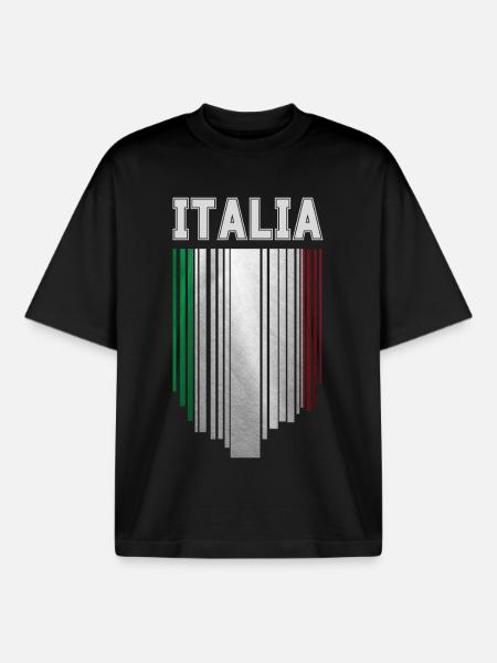 Flag of Italy, Italian pride - Boxy Heavyweight Unisex Organic T-Shirt by Stanley/Stella - black