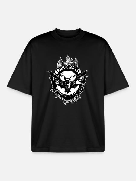 Zamek Bran, Rumunia - Dracula - T-shirt unisex boxy ciężki organiczny Stanley/Stella - czarny