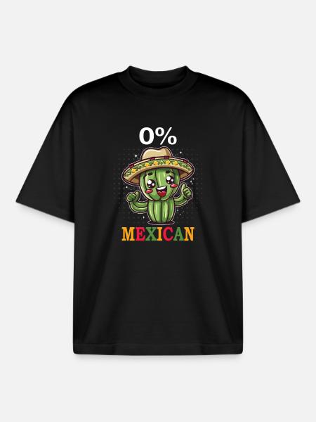 0% Mexican Cinco De Mayo Fiesta - Boxy Heavyweight Unisex Organic T-Shirt by Stanley/Stella - black