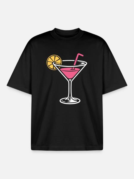 Cocktail Alcohol Mixed drink Long drinks - Boxy Heavyweight Unisex Organic T-Shirt by Stanley/Stella - black