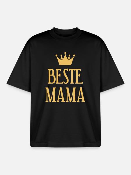 Best Mom Crown - Boxy Heavyweight Unisex Organic T-Shirt by Stanley/Stella - black