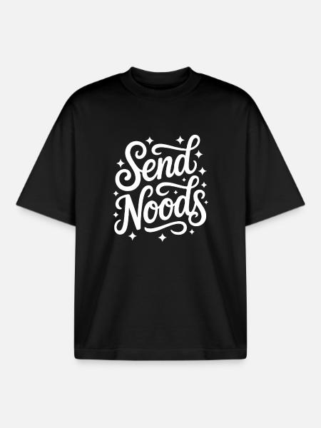 Send Noods Ramen - Boxy Heavyweight Unisex Organic T-Shirt by Stanley/Stella - black