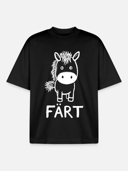 Cavalier cheval Propriétaire de chevaux FÄRT - T-shirt unisexe boxy épais biologique Stanley/Stella - noir