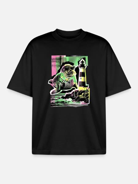 Kølig sæl Nordsøen Østersøen - Stanley/Stella unisex boxy heavyweight T-shirt økologisk - sort