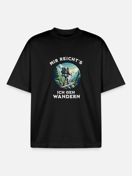 Wandern Ich Geh Wandern - Boxy Heavyweight Unisex Organic T-Shirt von Stanley/Stella - Schwarz