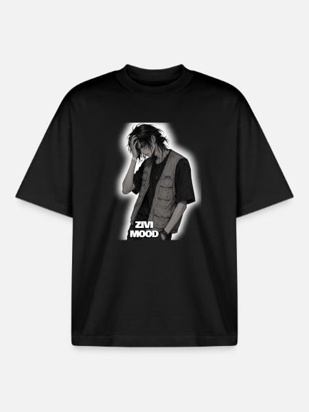 ZIVI Mood Streetwear Vest - Boxy Heavyweight Unisex Organic T-Shirt by Stanley/Stella - black