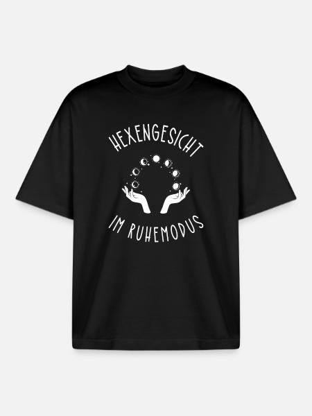 Halloween Hexengesicht im Ruhemodus - Boxy Heavyweight Unisex Organic T-Shirt von Stanley/Stella - Schwarz