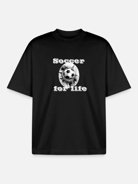 Soccer for life weiß - Boxy Heavyweight Unisex Organic T-Shirt von Stanley/Stella - Schwarz