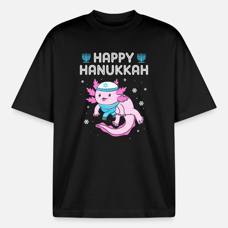 Hanoukka Hanoukka Hanoukka - T-shirt unisexe épais coupe boxy Stanley/Stella - noir