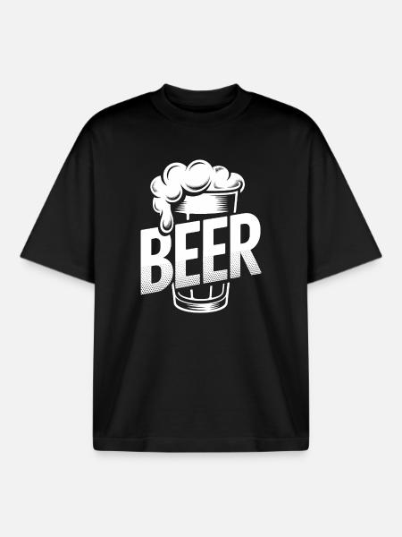 Bier – Cool Beer Logo - Boxy Heavyweight Unisex Organic T-Shirt von Stanley/Stella - Schwarz