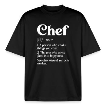 Funny Chef Definition Chefkoch Bäcker Restaurant C - Boxy Heavyweight Unisex Organic T-Shirt von Stanley/Stella - Schwarz - Vorne - AI Model Male 185 light (185cm) & AI Model Female 172 dark (172cm)