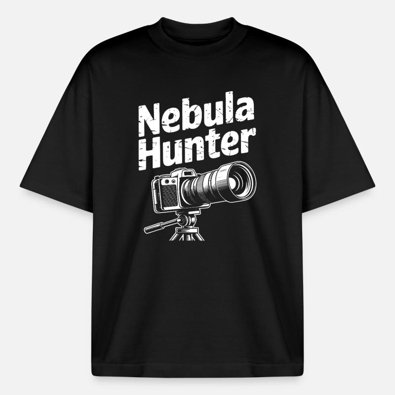 Nebula Hunter Camera Design - Boxy Heavyweight Unisex Organic T-Shirt by Stanley/Stella - black