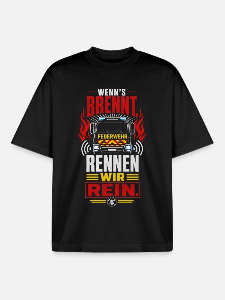 Feuerwehr - Boxy Heavyweight Unisex Organic T-Shirt von Stanley/Stella - Schwarz