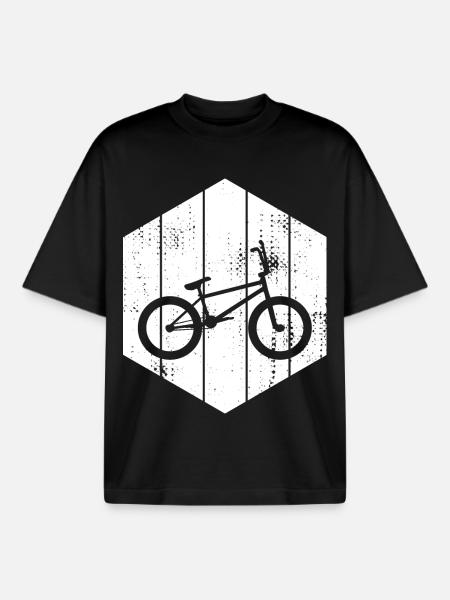 BMX Wheel Sketch - Boxy Heavyweight Unisex Organic T-Shirt by Stanley/Stella - black