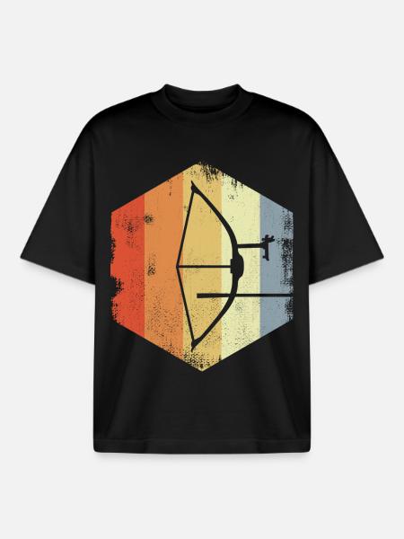 Retro Archery - Boxy Heavyweight Unisex Organic T-Shirt by Stanley/Stella - black