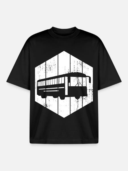 Dessin d’autobus - T-shirt unisexe boxy épais biologique Stanley/Stella - noir